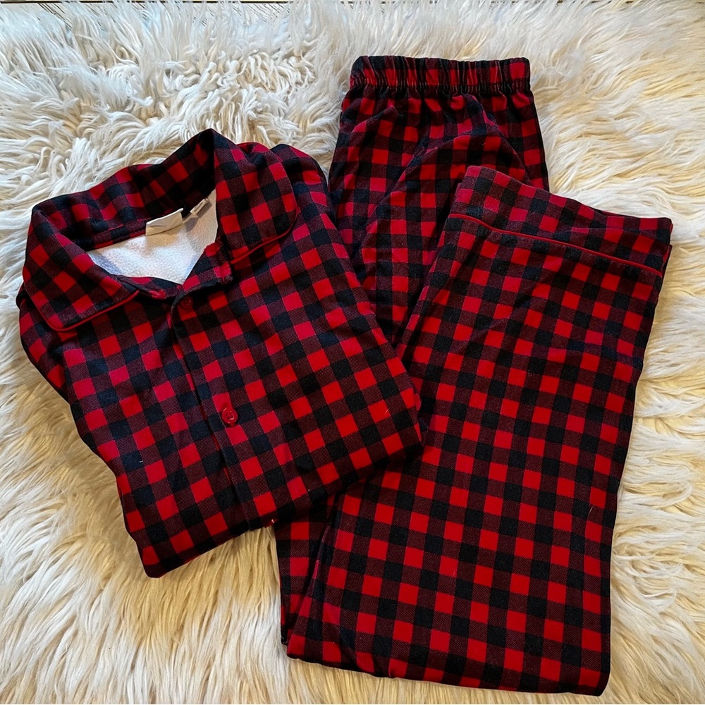 Kids Red and Black Plaid Pajama Set